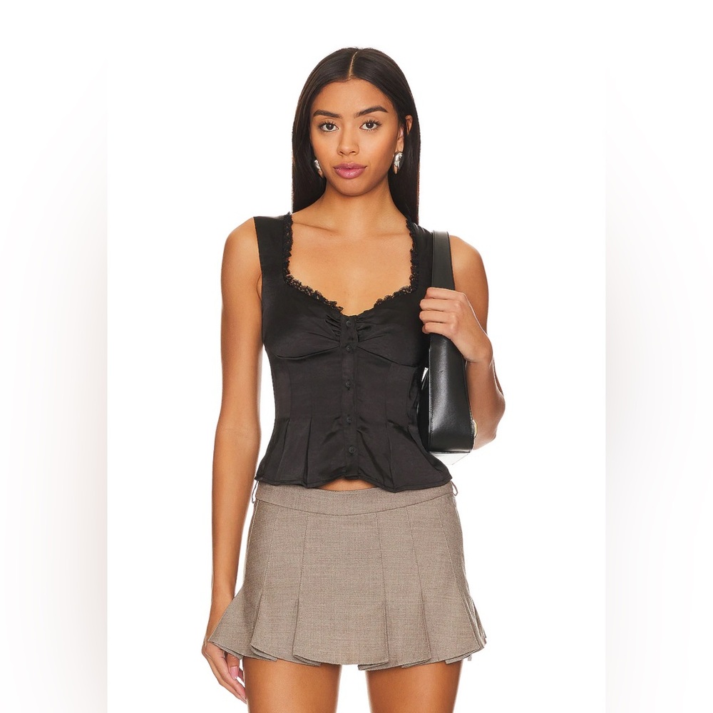 Revolve Mina Bustier Top in Black
